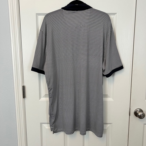 Kenneth Cole Mens Golf Polo White/Black Striped Short Sleeve Shirt Size XXL - Picture 4 of 6